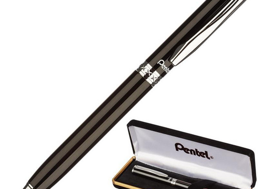 Ручка шариковая автоматическая Pentel Sterling B811-A-A цвет чернил черный цвет корпуса черный